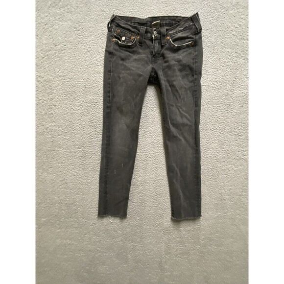 True Religion jeans 27 gray Womens Straight Leg Low Rise - Picture 1 of 12